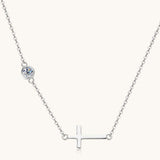 Cross 925 Sterling Silver Moissanite Necklace - Trendsi