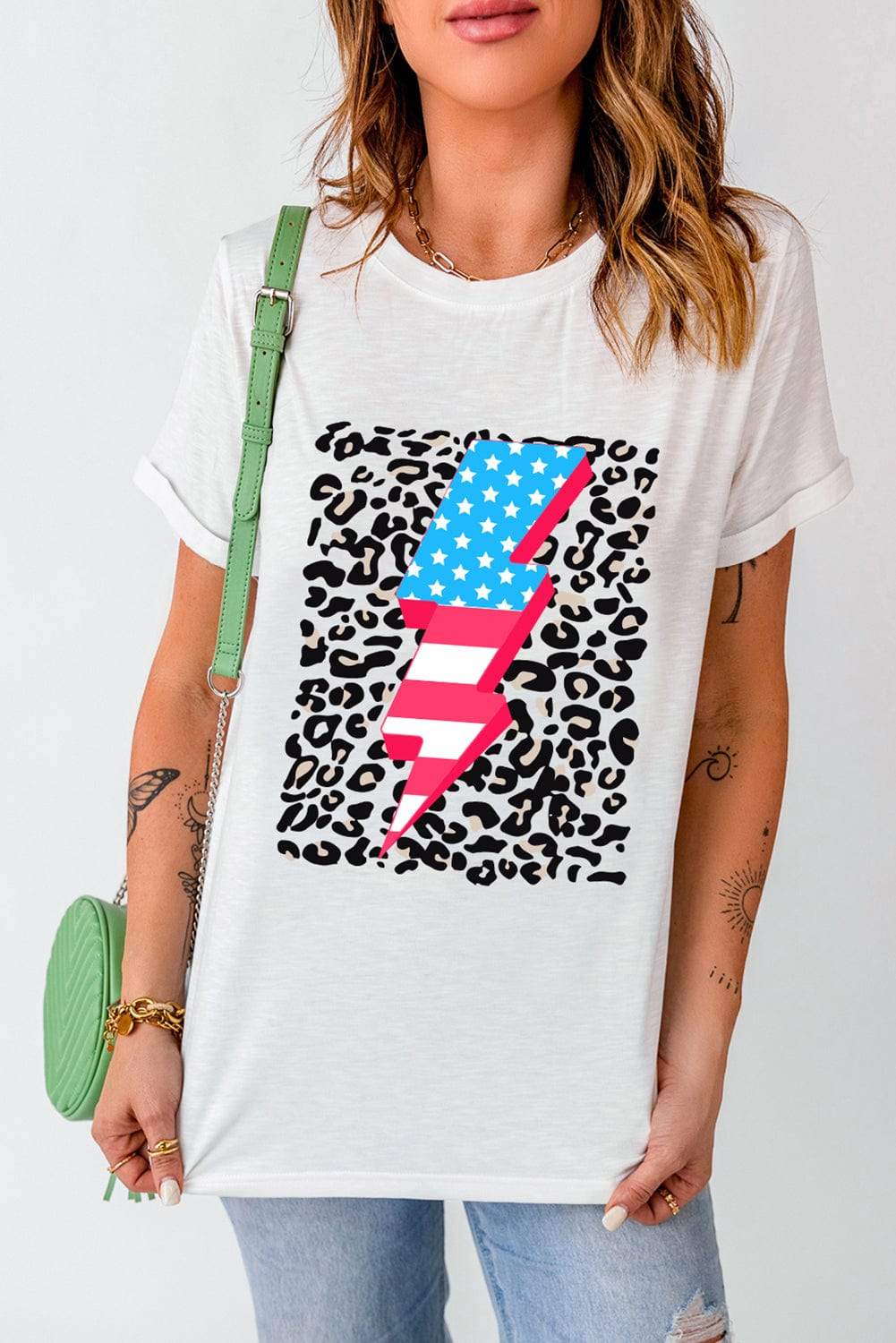 Graphic Round Neck Short Sleeve T-Shirt - Trendsi - Flyclothing LLC