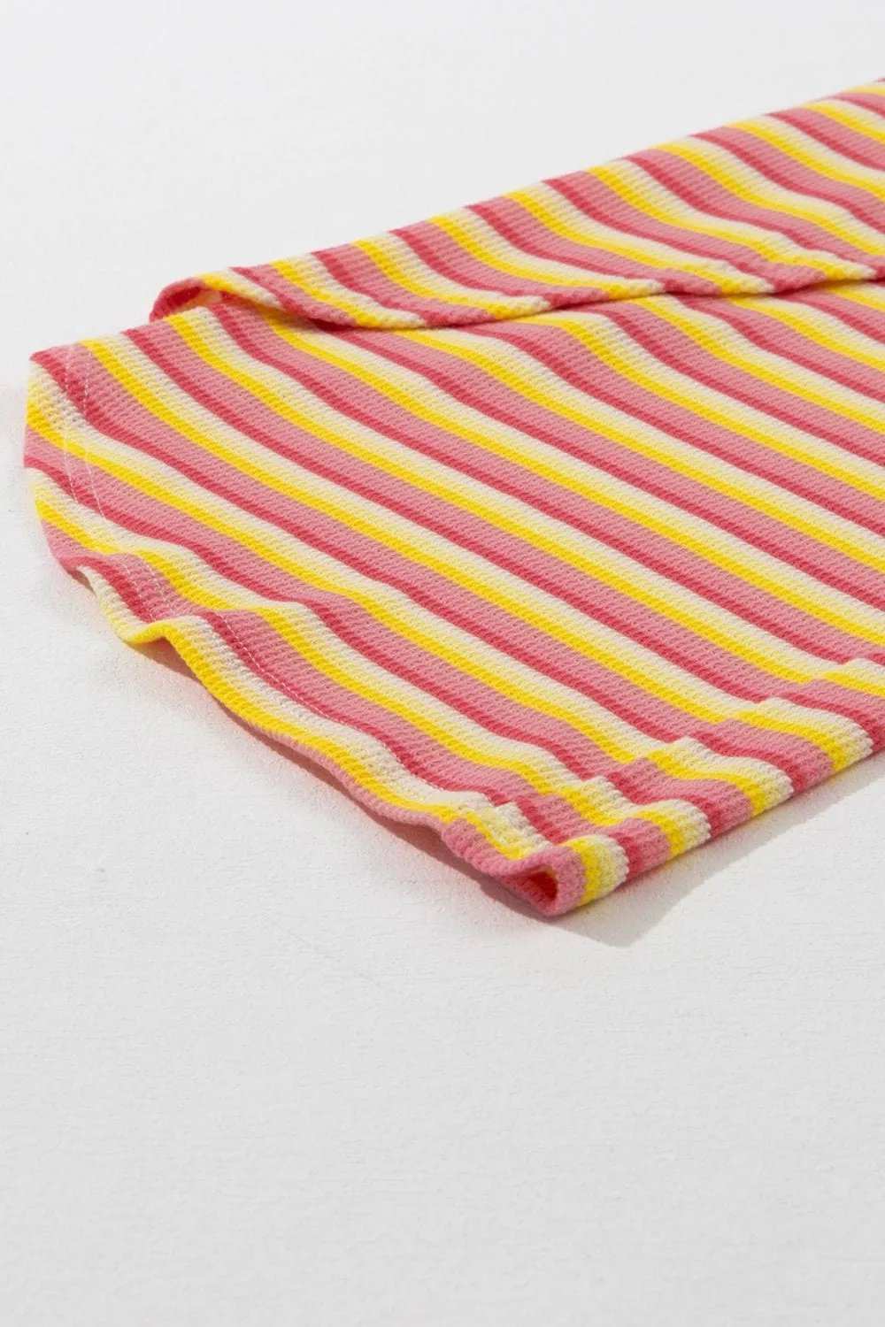 Striped Round Neck Short Sleeve Top and Pants Set - Trendsi - Flyclothing LLC