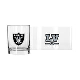 Las Vegas Raiders 14oz Letterman Rocks Glass