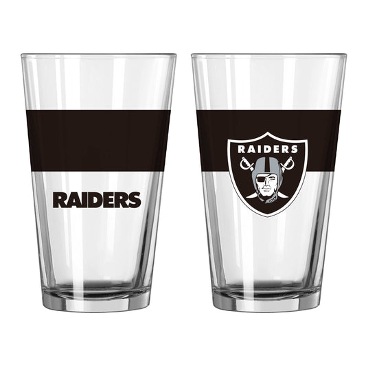 Las Vegas Raiders 16oz Colorblock Pint Glass - Logo Brands - Flyclothing LLC