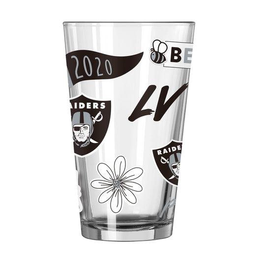 Las Vegas Raiders 16oz Native Pint Glass - Logo Brands - Flyclothing LLC