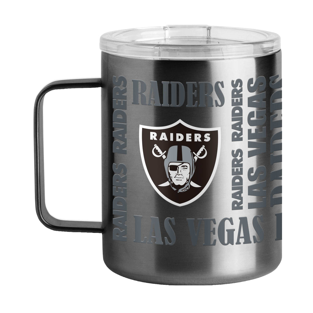 Las Vegas Raiders 15oz Replay Stainless Steel Mug - Logo Brands - Flyclothing LLC