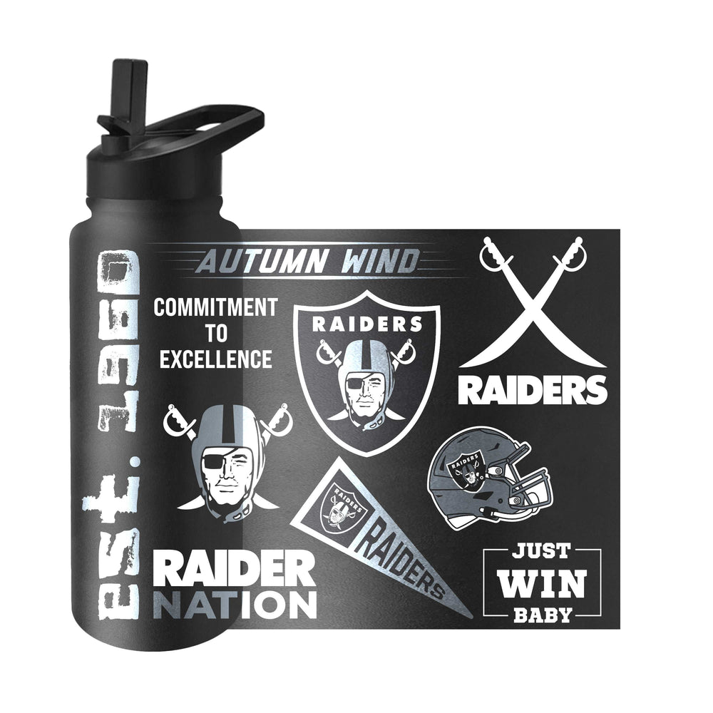 Las Vegas Raiders Alternate Black 34oz Native Quencher Bottle - Logo Brands - Flyclothing LLC