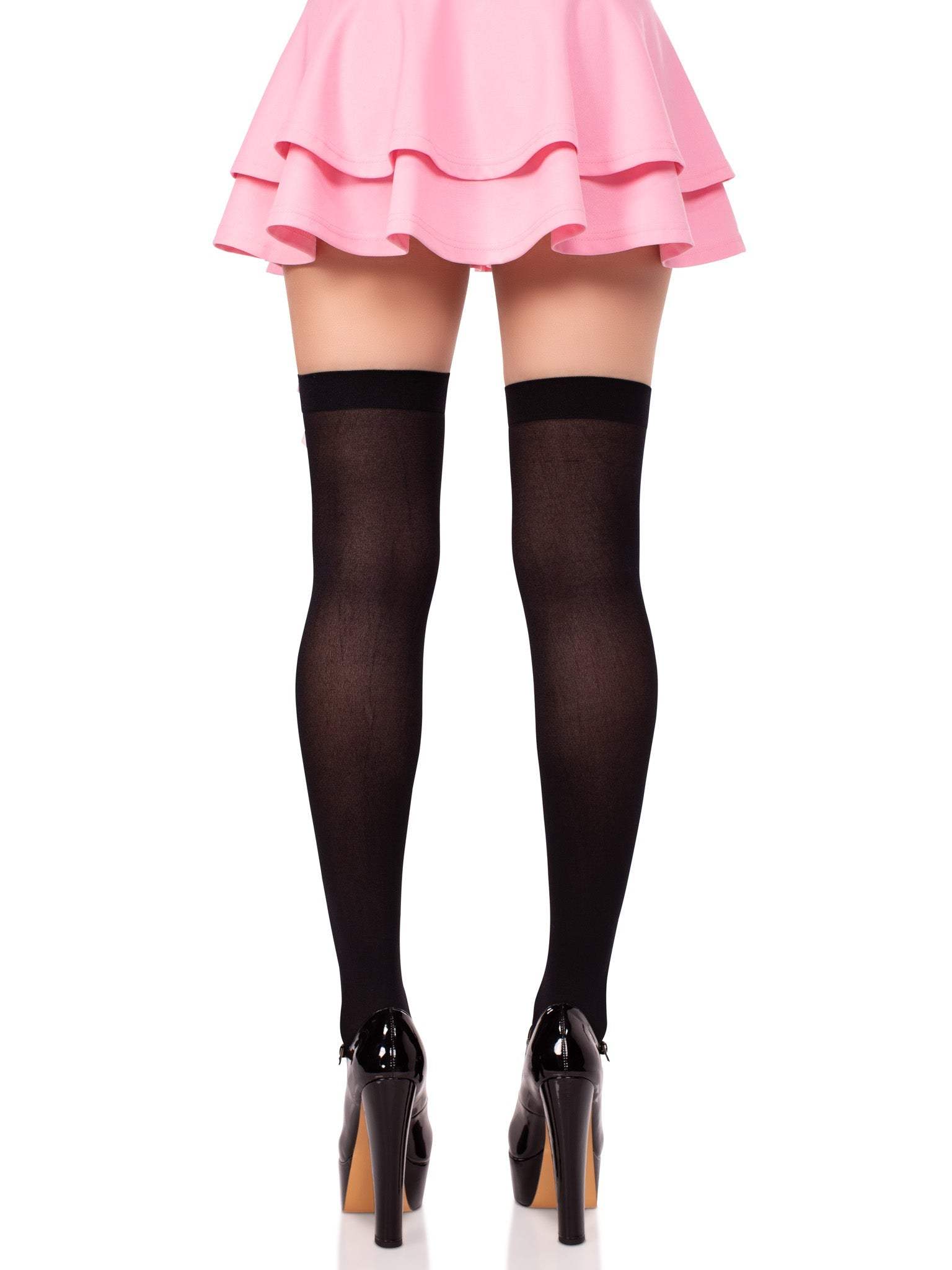 Crossbone Opaque Thigh Highs