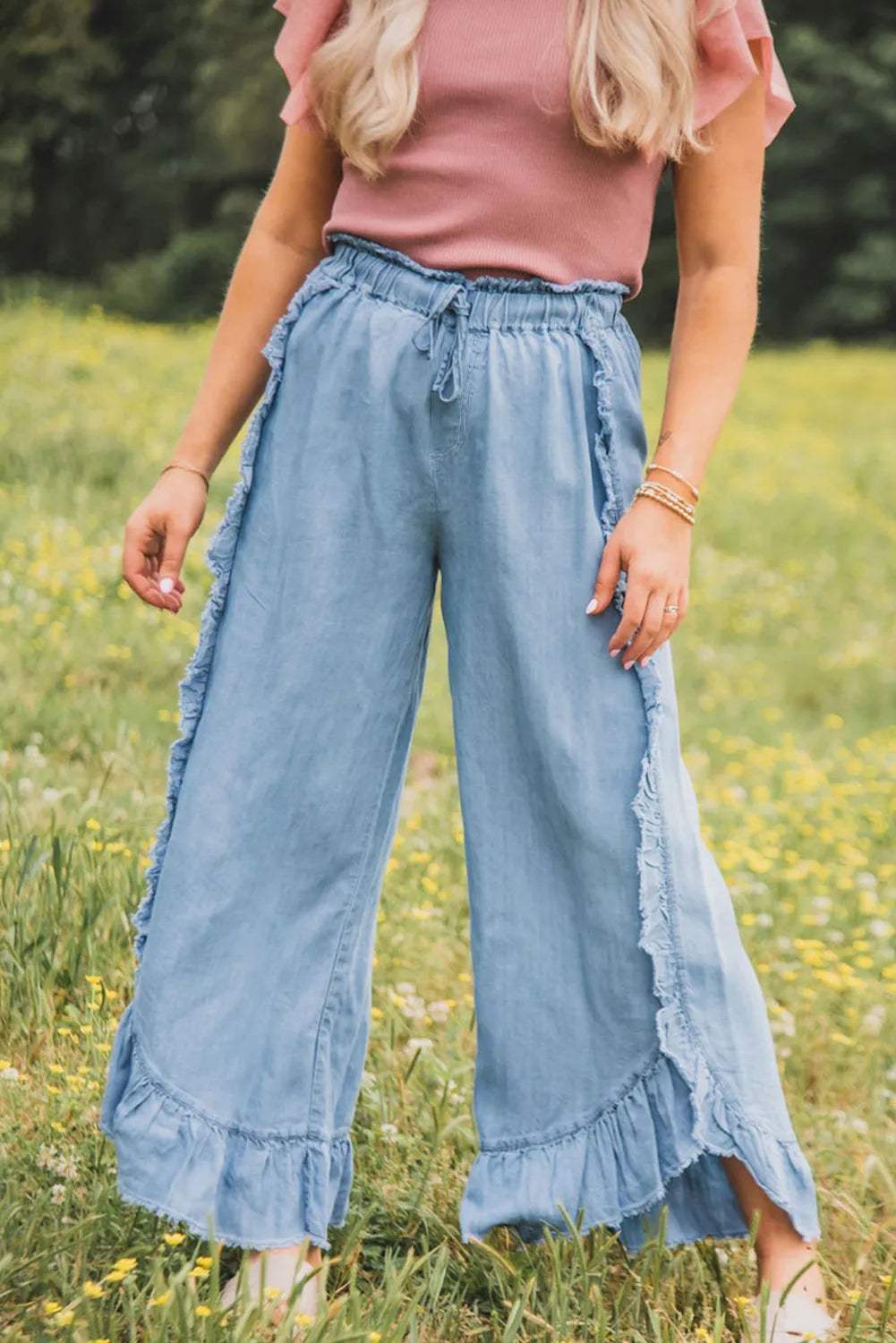 Raw Hem Wide Leg Jeans - Trendsi - Flyclothing LLC