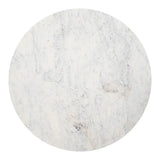51" White and Black Marble and Wood Pedestal Base Round Top Dining Table - Homeroots - Flyclothing LLC