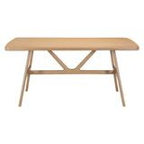 63" Natural Solid Wood Trestle Base Dining Table - Homeroots - Flyclothing LLC