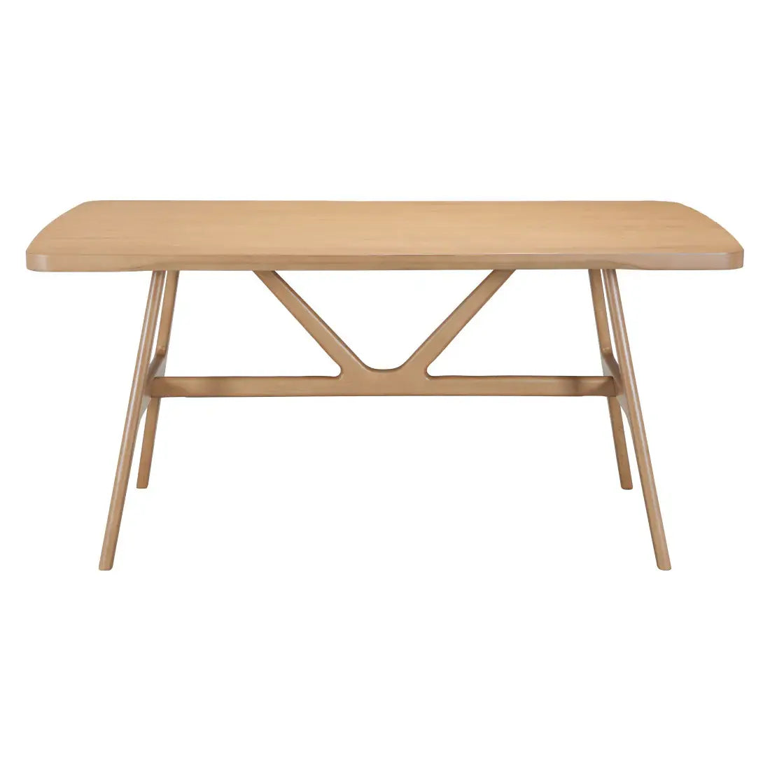 63" Natural Solid Wood Trestle Base Dining Table - Homeroots - Flyclothing LLC