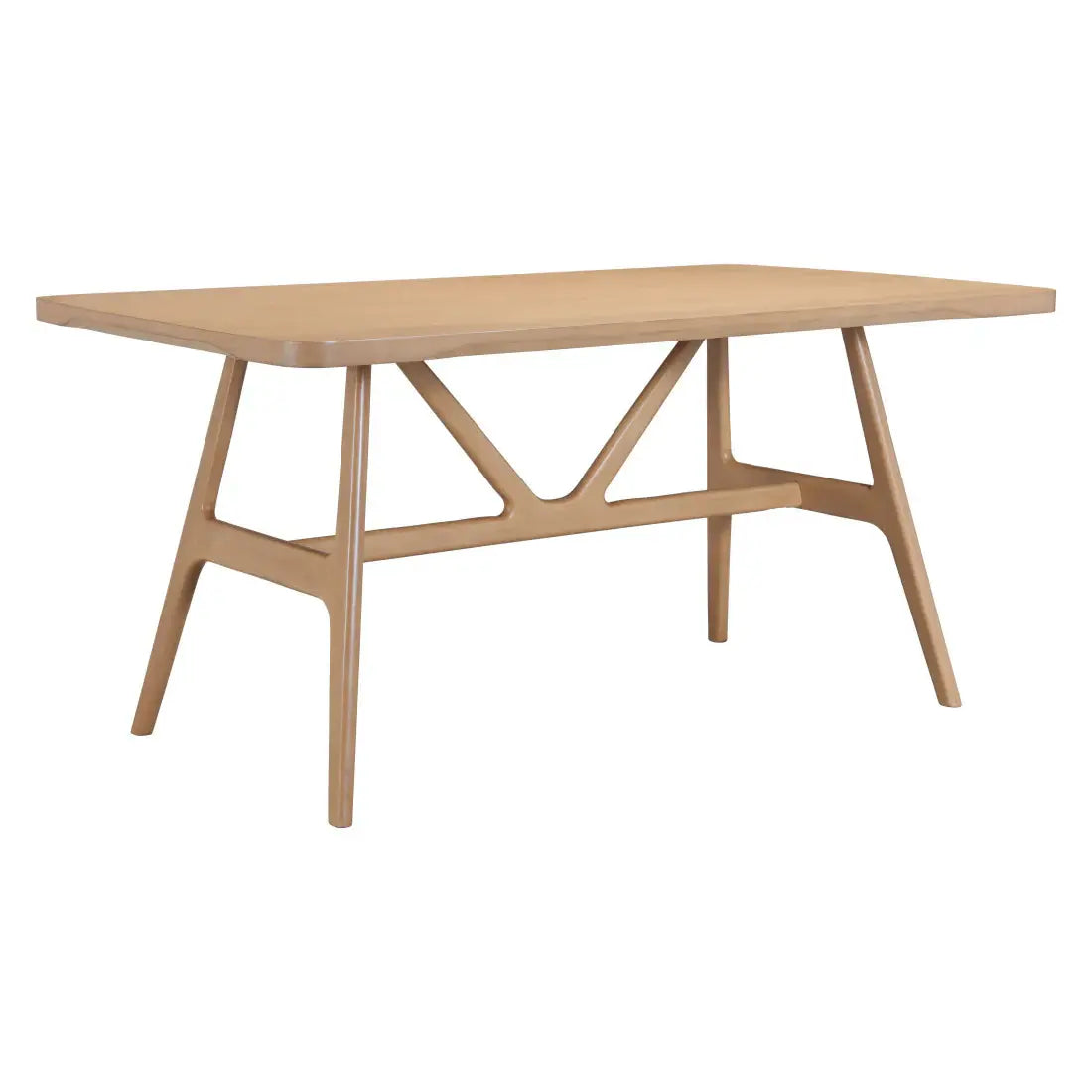 63" Natural Solid Wood Trestle Base Dining Table - Homeroots - Flyclothing LLC