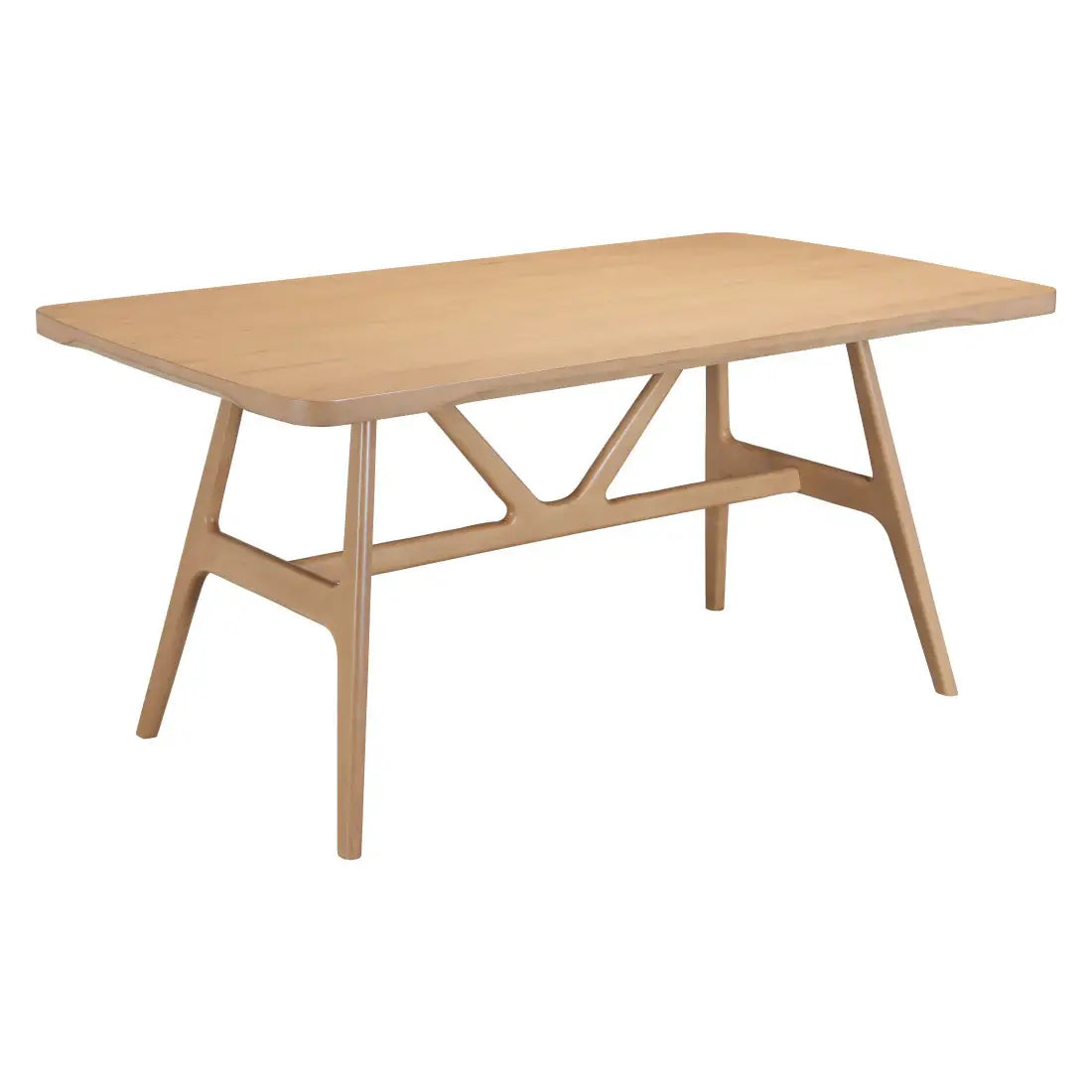63" Natural Solid Wood Trestle Base Dining Table - Homeroots - Flyclothing LLC
