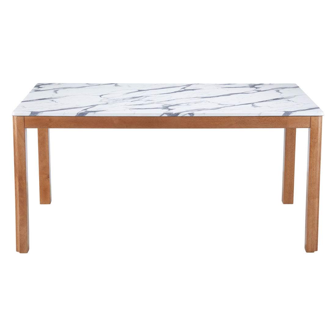 63" White and Natural Faux Marble and Solid Wood Dining Table - HomeRoots - Flyclothing LLC