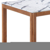 63" White and Natural Faux Marble and Solid Wood Dining Table - HomeRoots - Flyclothing LLC