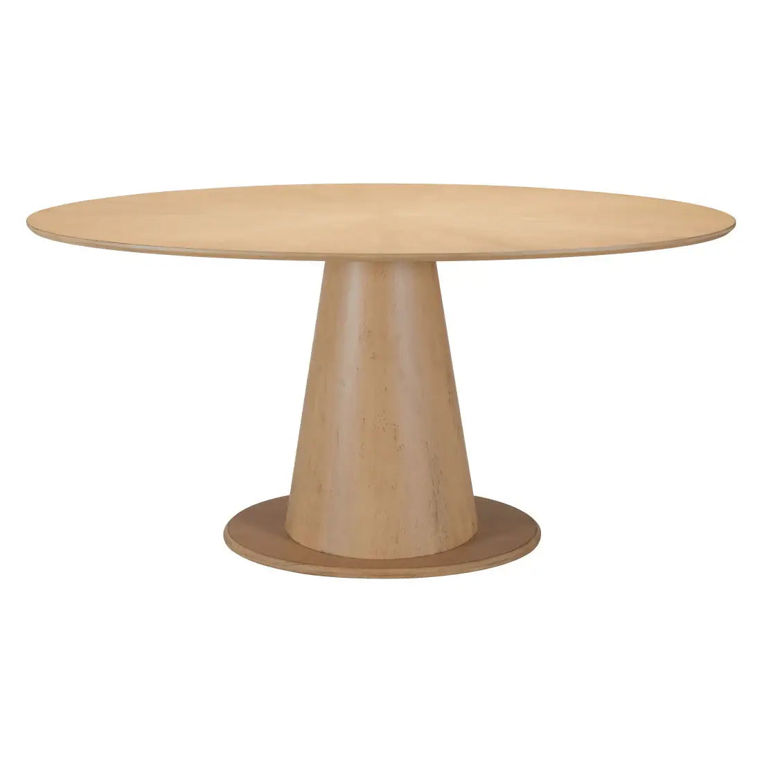 71" Natural Solid Wood Pedestal Base Oval Dining Table - Homeroots - Flyclothing LLC