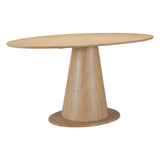 71" Natural Solid Wood Pedestal Base Oval Dining Table - Homeroots - Flyclothing LLC