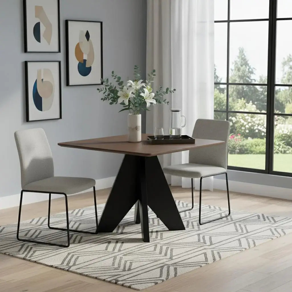 41" Espresso Wood Pedestal Base Square Dining Table - Homeroots - Flyclothing LLC
