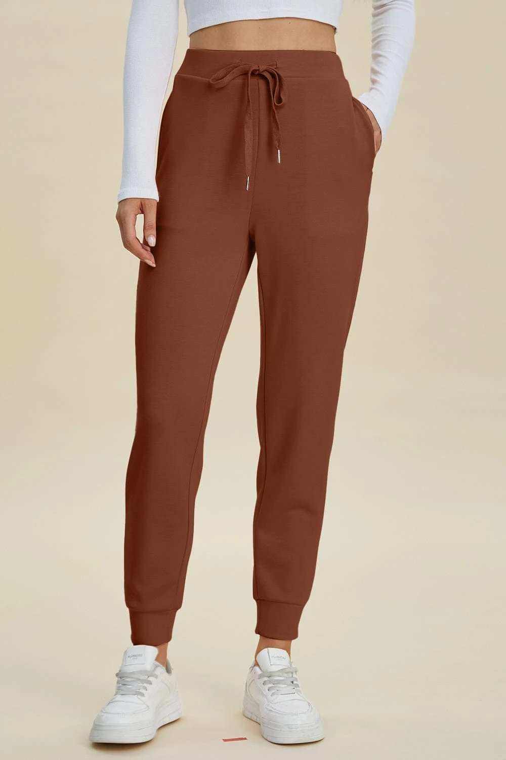 Basic Bae Full Size Air Scuba Drawstring High Waist Joggers - Trendsi - Flyclothing LLC