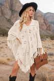 Tassel Hem Knit Cover Up - Trendsi - Flyclothing LLC