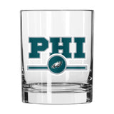 Philadelphia Eagles 14oz Letterman Rocks Glass