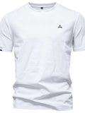 Men's Embroidered Round Neck T-Shirt - Trendsi - Flyclothing LLC