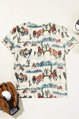 Western Fashion Mustang River Printed Mesh T Shirt - Trendsi - Flyclothing LLC
