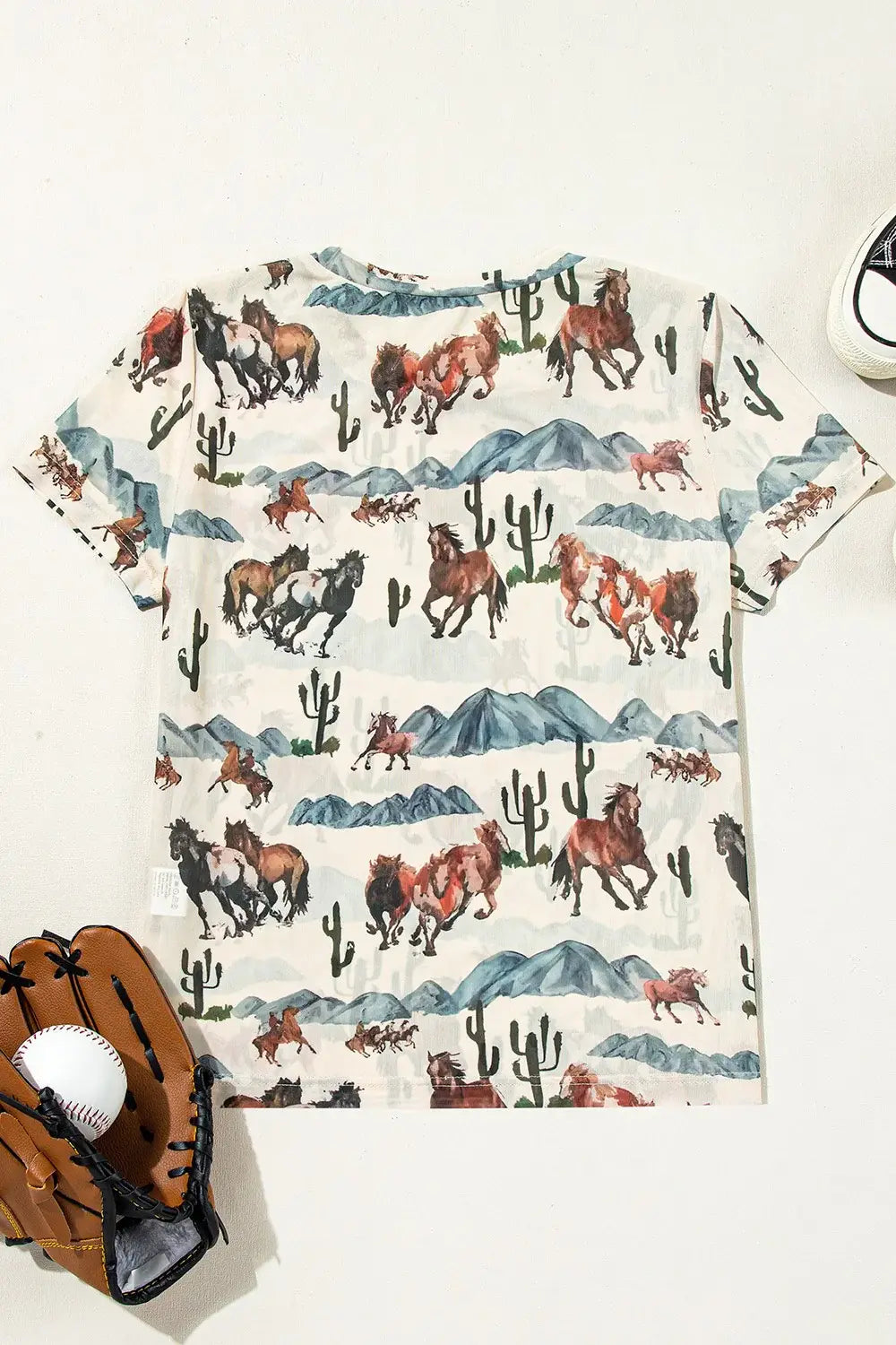 Western Fashion Mustang River Printed Mesh T Shirt - Trendsi - Flyclothing LLC