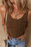 Leopard Scoop Neck Wide Strap Bodysuit - Trendsi - Flyclothing LLC