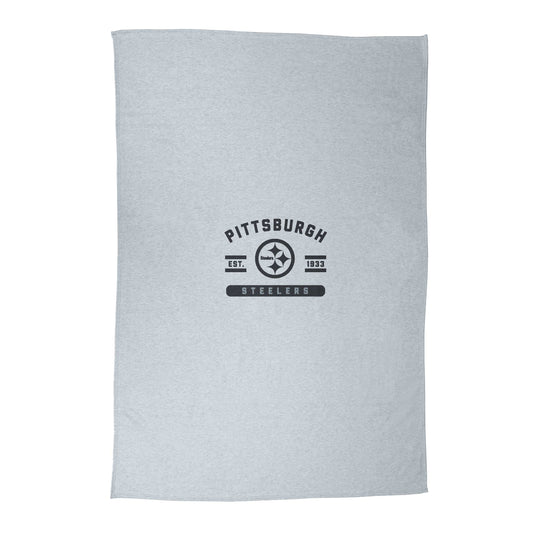 Pittsburgh Steelers Athletic Gray Sublimated Sweatshirt Blanket - Logo Brands - Flyclothing LLC