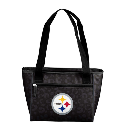 Pittsburgh Steelers Leopard Print 16 Can Cooler Tote - Logo Brands - Flyclothing LLC