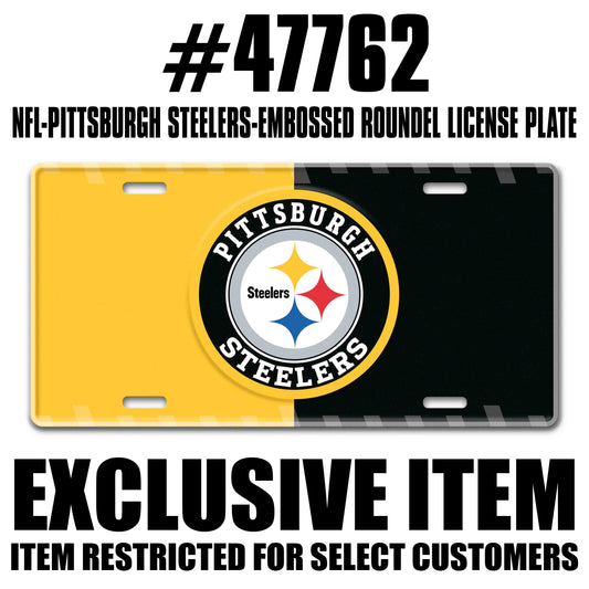 NFL - Pittsburgh Steelers Embossed Roundel License Plate - Logo Brands - Flyclothing LLC