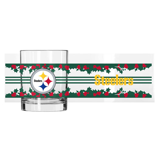 Pittsburgh Steelers 14oz Holiday Rocks Glass - Logo Brands - Flyclothing LLC