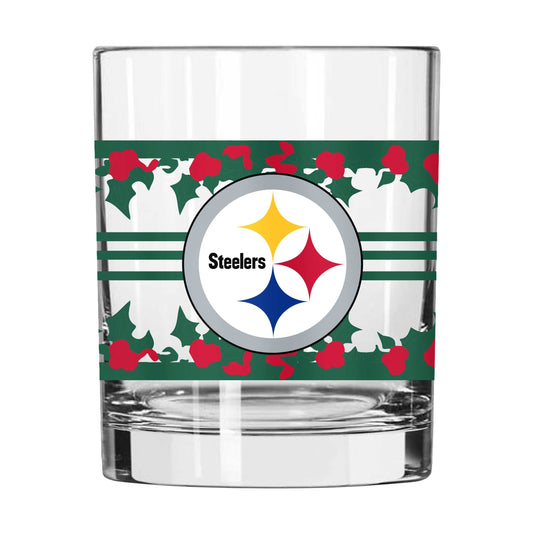 Pittsburgh Steelers 14oz Holiday Rocks Glass - Logo Brands - Flyclothing LLC