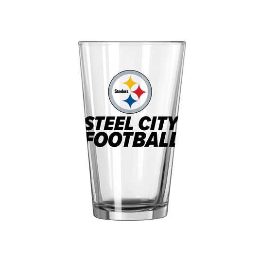 Pittsburgh Steelers 16oz Slogan Pint Glass - Logo Brands - Flyclothing LLC