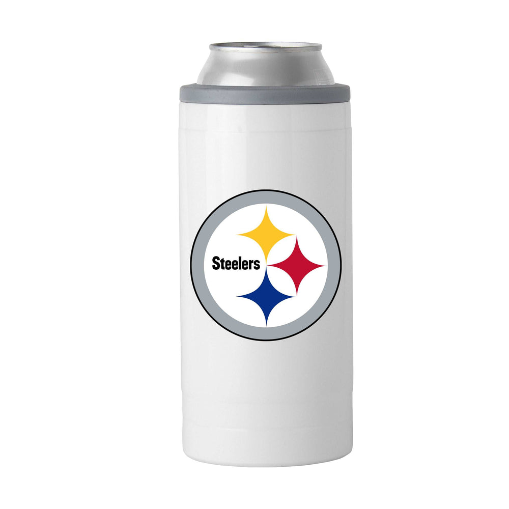 Pittsburgh Steelers Letterman 12 oz Slim Can Coolie - Logo Brands - Flyclothing LLC