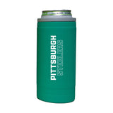 Pittsburgh Steelers 12oz Optic Stacked Soft Touch Slim Coolie - Logo Brands - Flyclothing LLC