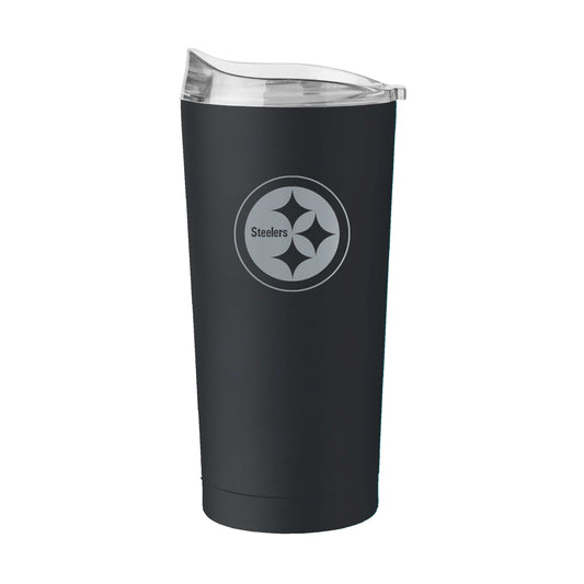 Pittsburgh Steelers 20oz Black Powder Coat Tumbler - Logo Brands - Flyclothing LLC