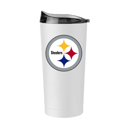 Pittsburgh Steelers 20oz Swagger White Powder Coat Tumbler - Logo Brands - Flyclothing LLC