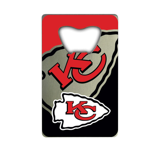 Kansas City Chiefs Credit Card Style Bottle Opener - 2” x 3.25 - Kansas City Chiefs