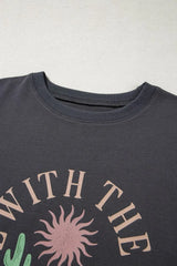 RISE WITH THE SUN Graphic Round Neck Short Sleeve T-Shirt - Trendsi - Flyclothing LLC