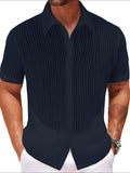 Men's Plus Size Button Down Short Sleeve Shirt - Trendsi