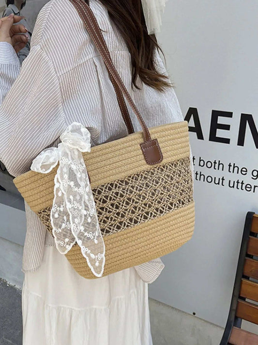 Woven Straw Shoulder Bag - Trendsi - Flyclothing LLC