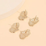 2 Piece Rhinestone Alloy Butterfly Stud Earrings - Trendsi - Flyclothing LLC