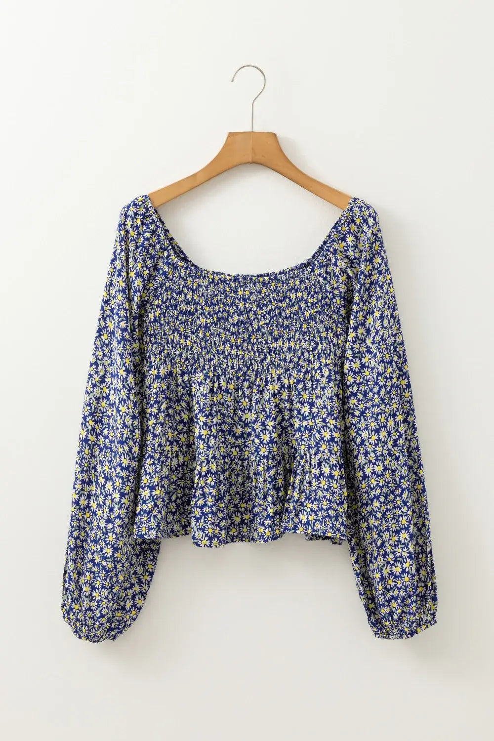 Floral Smocked Square Neck Blouse - Trendsi - Flyclothing LLC