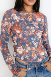 Floral Round Neck Long Sleeve T-Shirt - Trendsi - Flyclothing LLC
