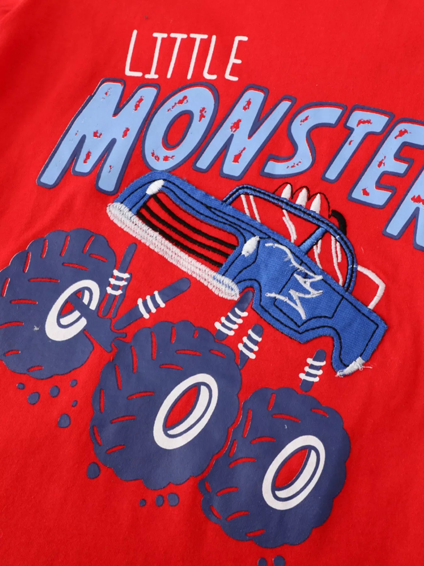 Children's Monster Truck Round Neck Tee and Shorts Set - Trendsi - Flyclothing LLC