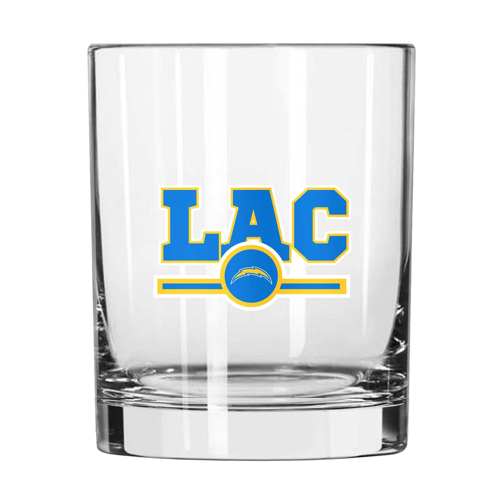 Los Angeles Chargers 14oz Letterman Rock Glass - Logo Brands - Flyclothing LLC