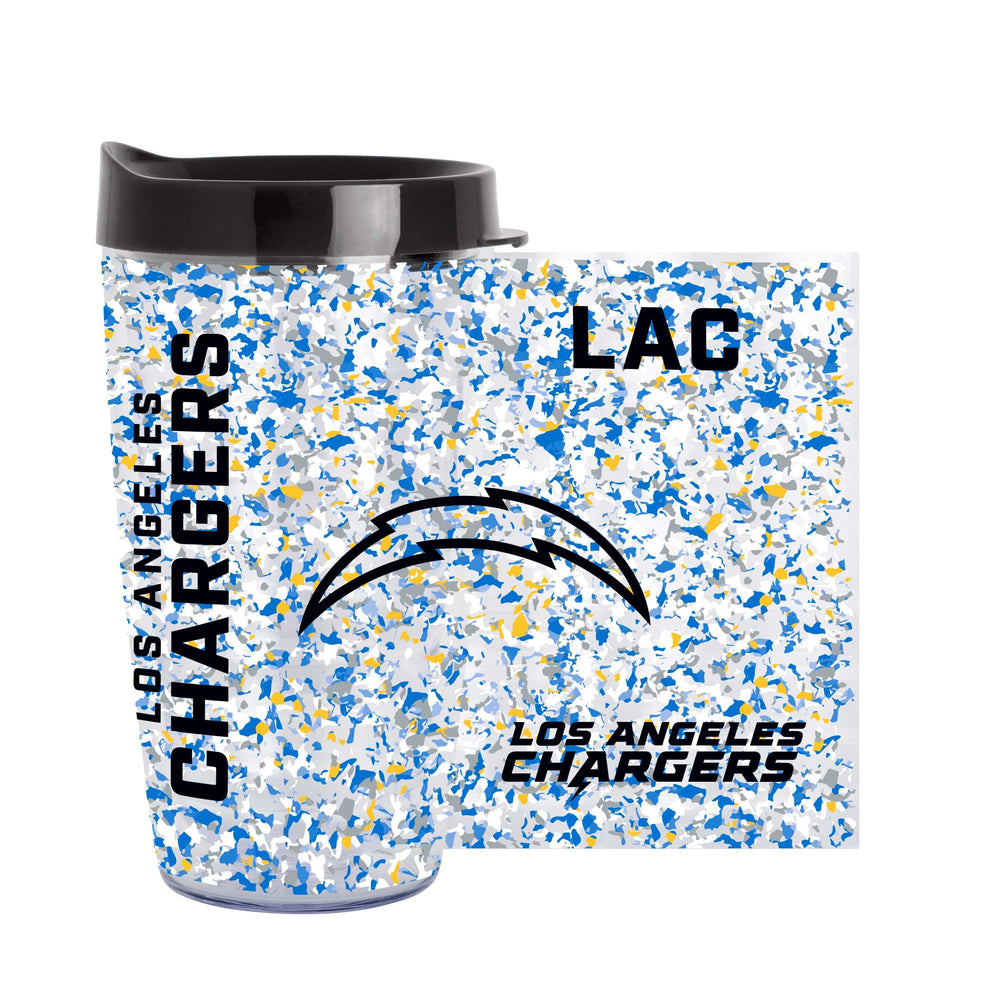 LA Chargers 16oz Terrazzo Dbl Wall Clear Tumbler - Logo Brands - Flyclothing LLC