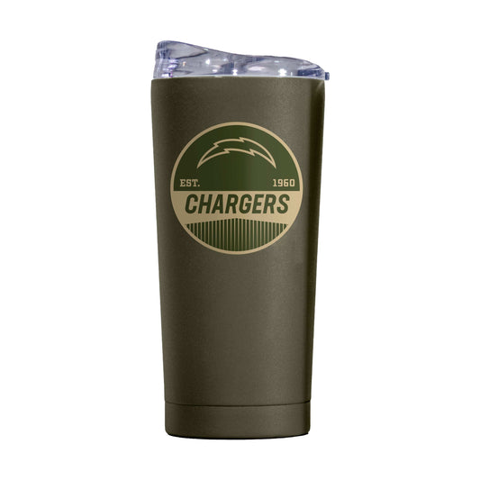 LA Chargers 20oz Badge Powder Coat Tumbler - Logo Brands - Flyclothing LLC