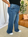 RFM Full Size High Rise Tummy Control Wide Leg Jeans - Trendsi