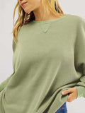Waffle Knit Round Neck Long Sleeve T-Shirt - Trendsi - Flyclothing LLC